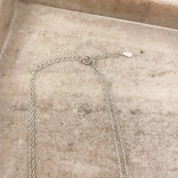 925 Sterling Silver U Link Necklace Link Necklace Modern Choker Necklace - Picture 4 of 11